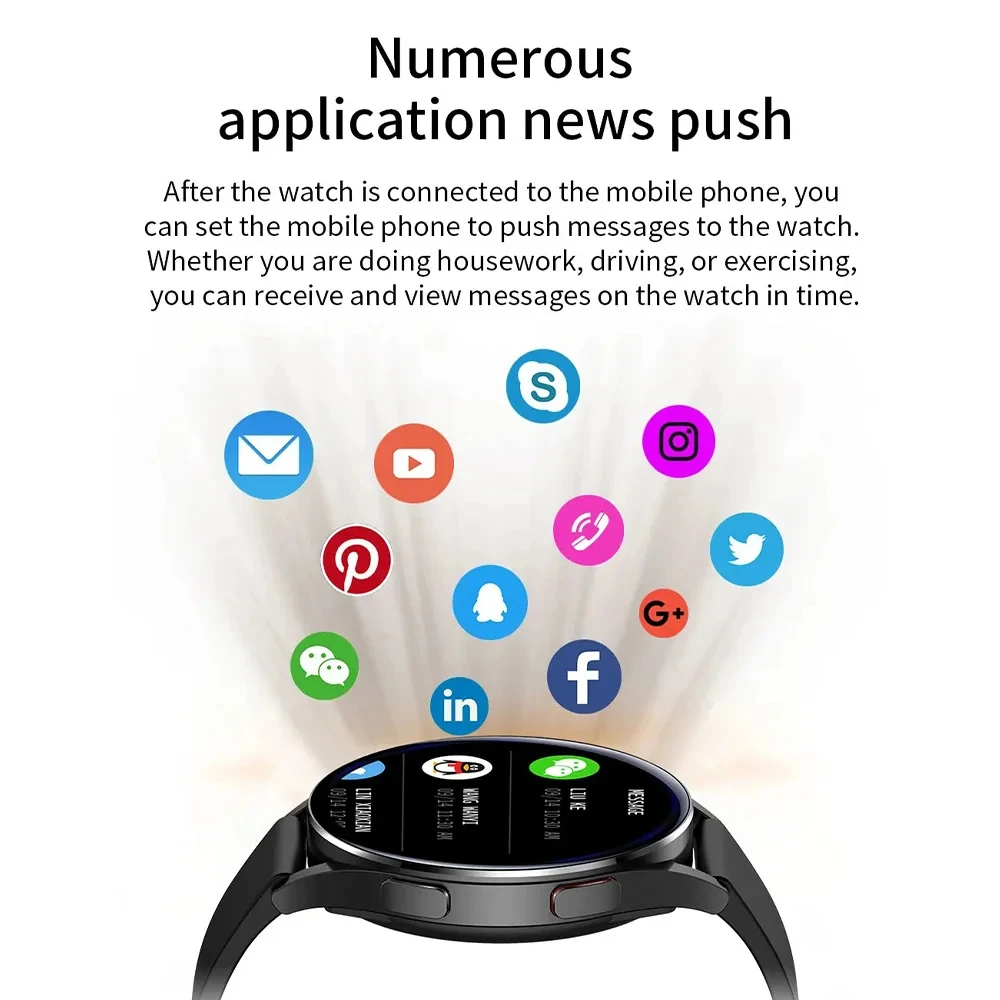 LAXASFIT Watch 6 Smart Watch 1.32 inch 128*160 Bluetooth Call Health Monitoring Alarm Clock Fashion Watch Men Women Holiday Gift
