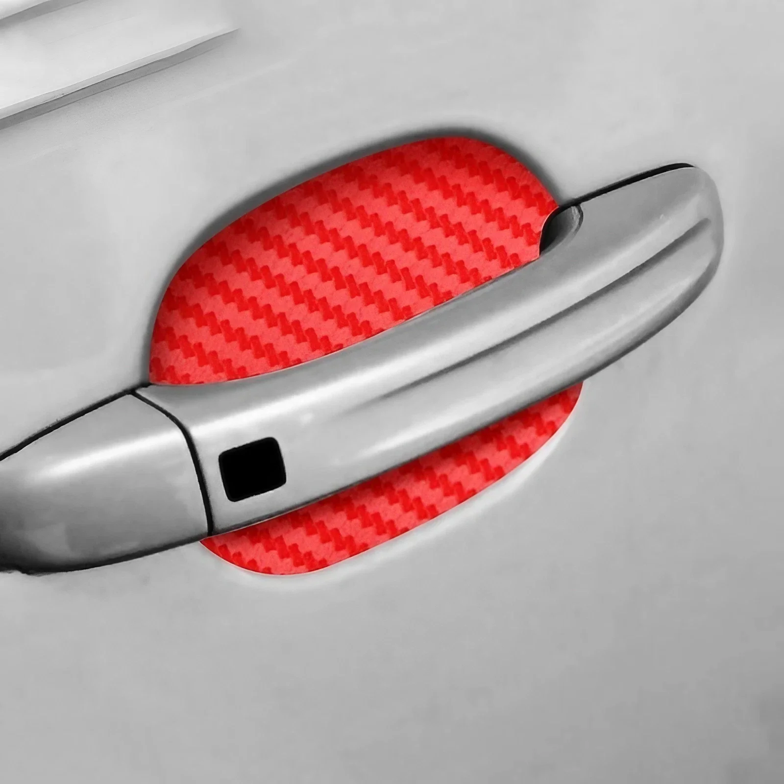 Universal Carbon Fiber Car Door Handle Protector, Vinyl Anti-Scratch Protective Film for Car Handles