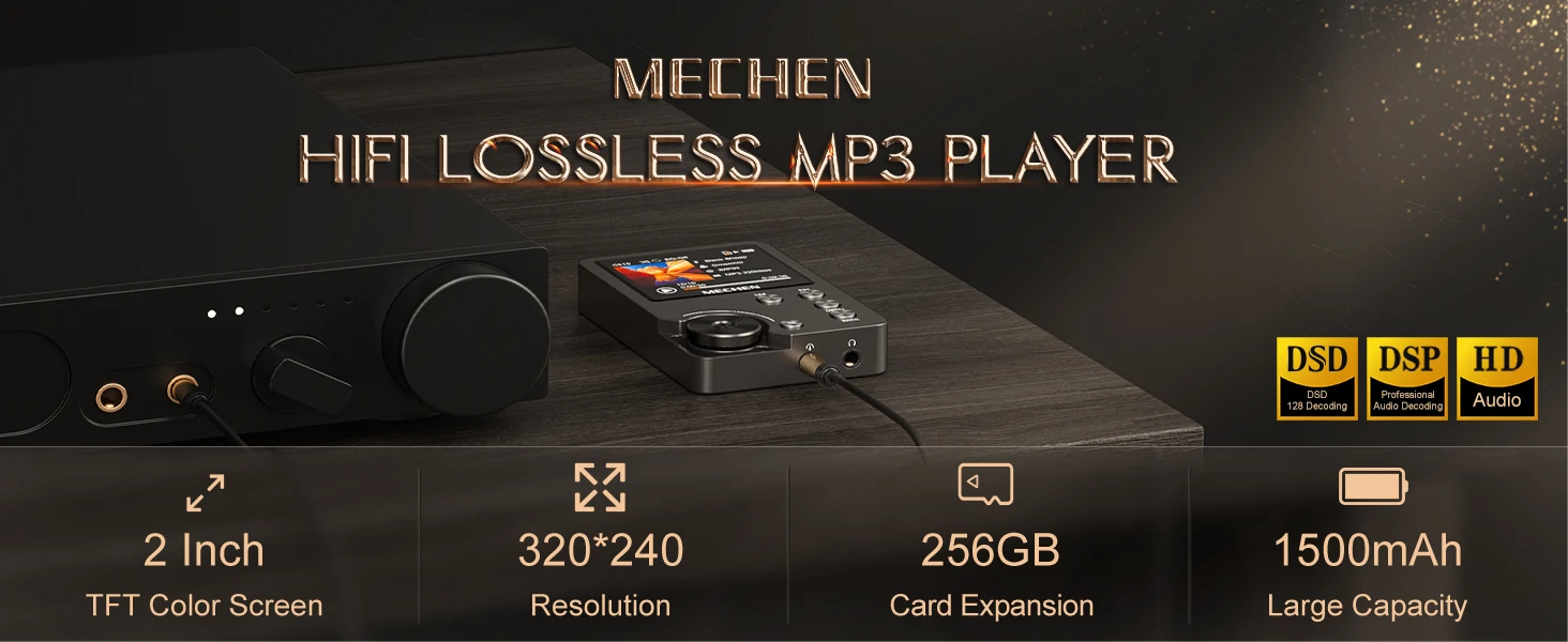 High Quality Lossless MP3 Player/MECHEN-M30/HiFi/with 64GB Memory Card Support Up to 256GB