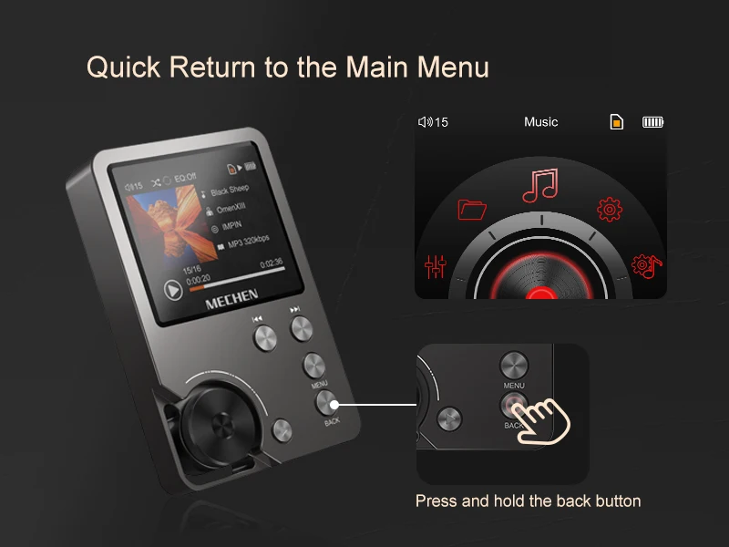 High Quality Lossless MP3 Player/MECHEN-M30/HiFi/with 64GB Memory Card Support Up to 256GB