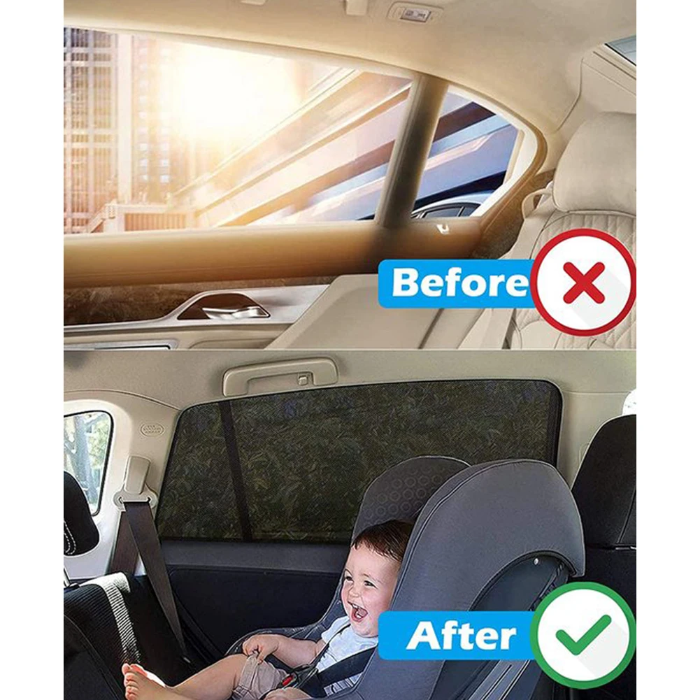 Rear Side Window Sunshade Cover Repellent Mosquito Mesh Net Car Window Sunshade Rear Window Mesh Sun Visor Auto Accessories