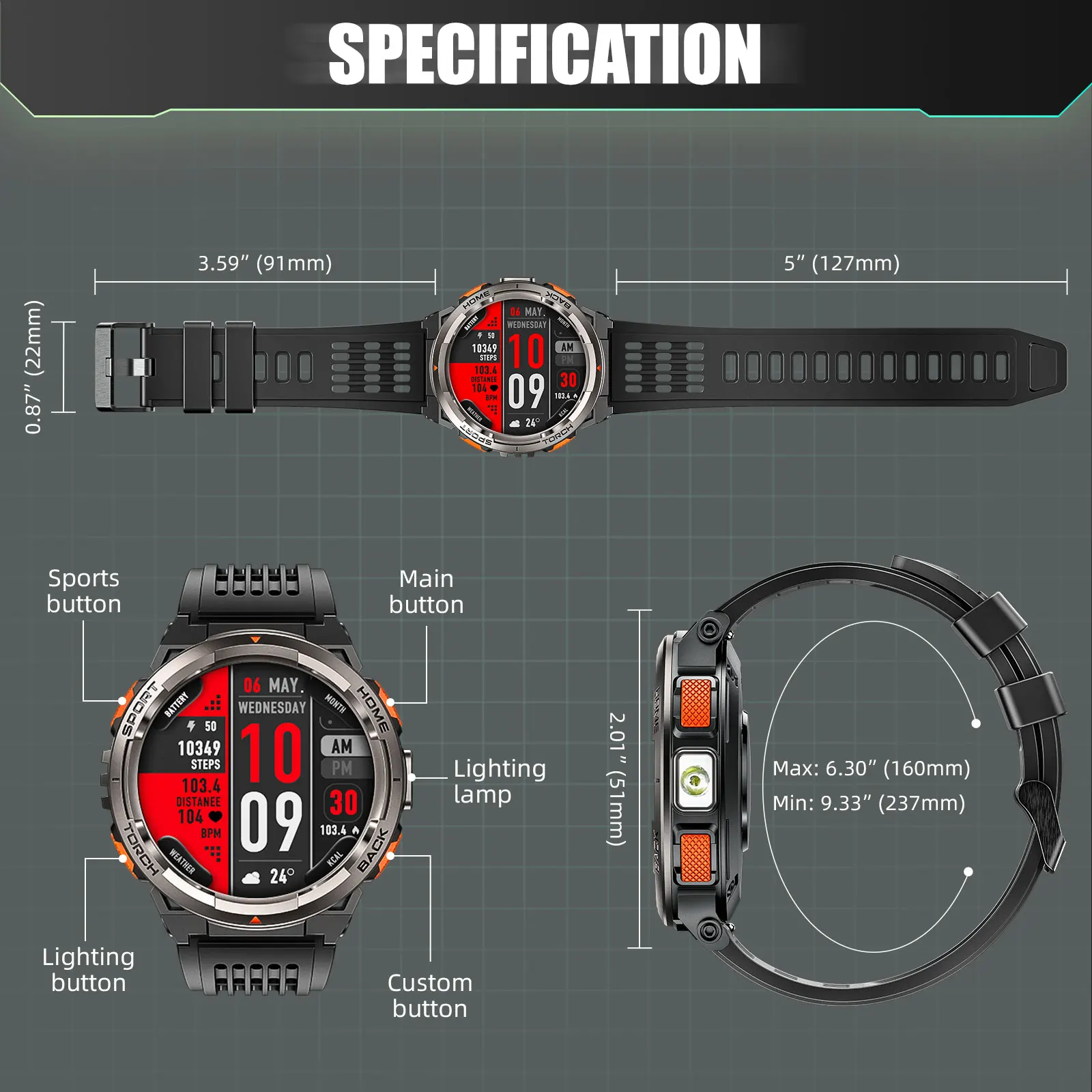 Smart Watch KE5 2024 3ATM Waterproof Original Design Sports Watch With Compass And Altitude Barometer Flashlight Call Smart Watch KE5 2024 3ATM Waterproof Original Design Sports Watch With Compass And Altitude Barometer Flashlight Call