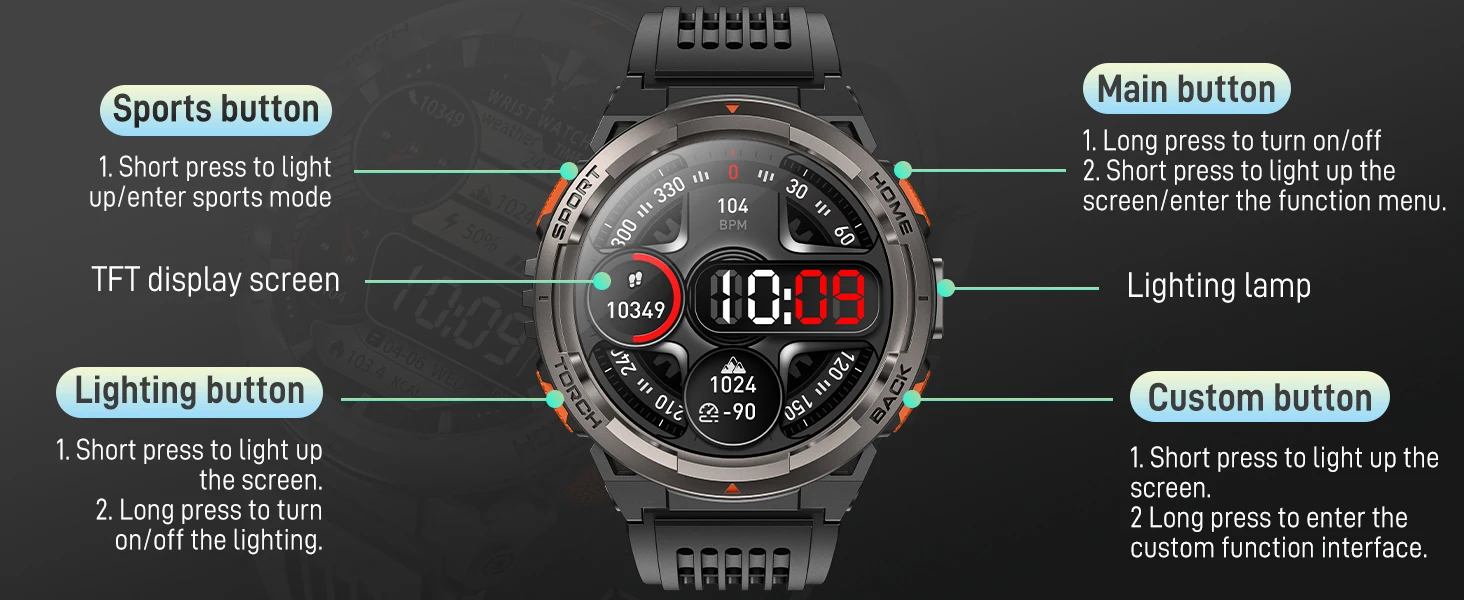 Smart Watch KE5 2024 3ATM Waterproof Original Design Sports Watch With Compass And Altitude Barometer Flashlight Call Smart Watch KE5 2024 3ATM Waterproof Original Design Sports Watch With Compass And Altitude Barometer Flashlight Call