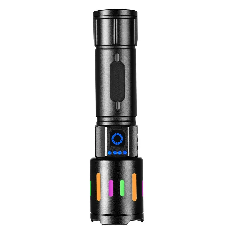 High-power Bright LED Flashlight USB Charging Telescopic Zoom Long-distance Lighting Tactical Lantern Camping Outdoor Torch